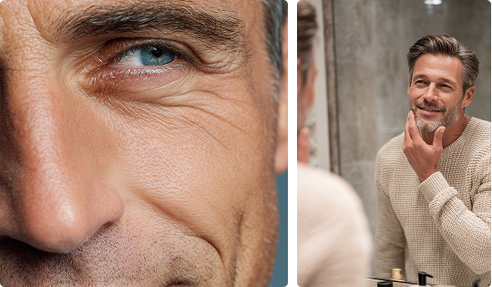 Looking younger for men after 40.